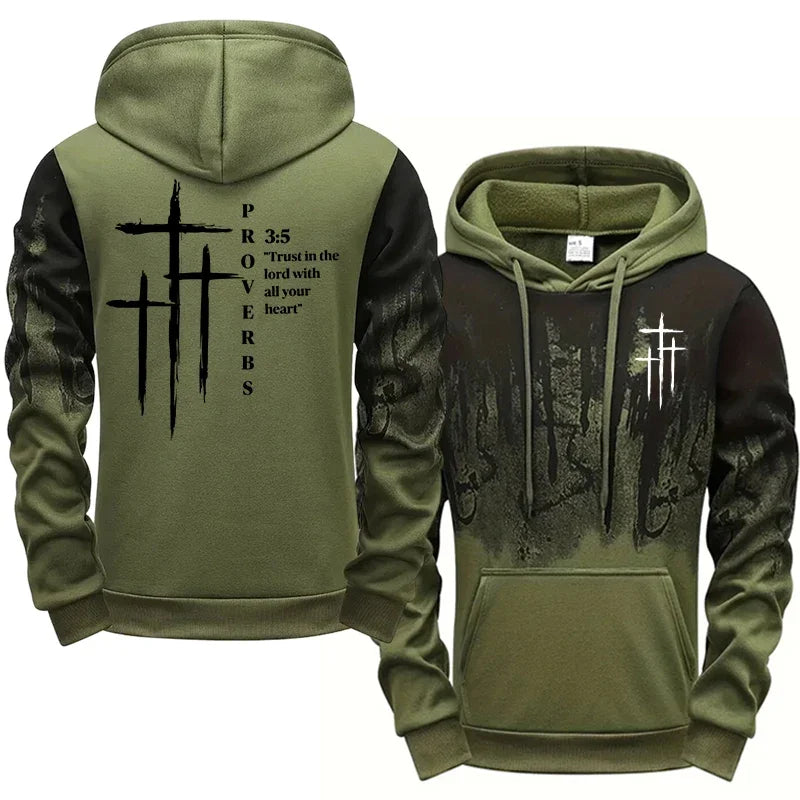 Autumn Winter Daily Casual Sports Jogging Suit Hoodie Outfits Jesus Christ Fashion Men's Set Hooded Sweatshirt and Sweatpants