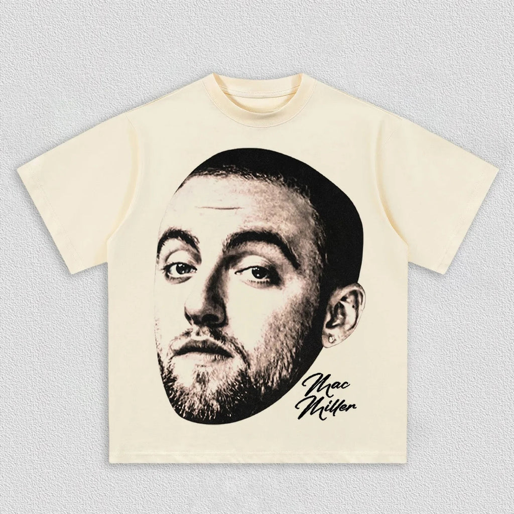 Mac Miller Portrait Graphic T-Shirt Men Women Hip Hop Rapper Fan Casual Streetwear Short Sleeve Tee