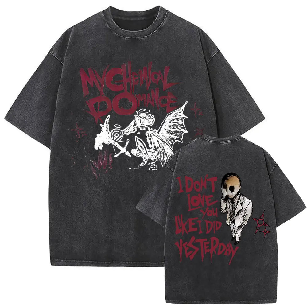 Washed Vintage Rock Band My Chemical Romance The Black Parade Tour 2025 T-shirt Men Women Fashion Punk Emo Oversized T Shirts