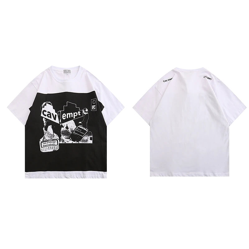 Cav Empt Japanese-style Trend Short-sleeved T Shirt Vintage Creative Print C.E Men's Women Round-neck T-shirts