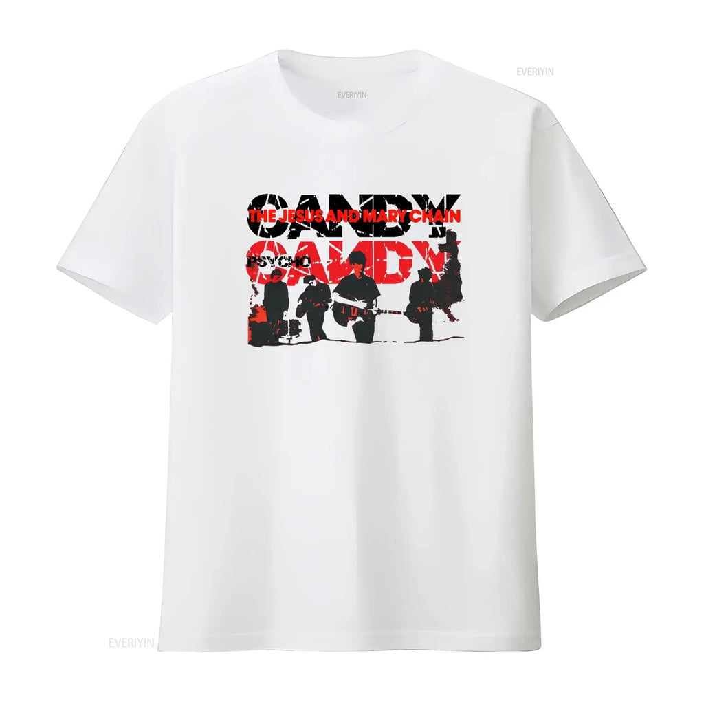 The Jesus And Mary Chain Psychocandy Band T shirt Rock Music TZE7 vintage Washed Slightly fashion homme Versatile graphic