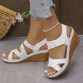 Women's Wedge Sandals with Adjustable Velcro Straps