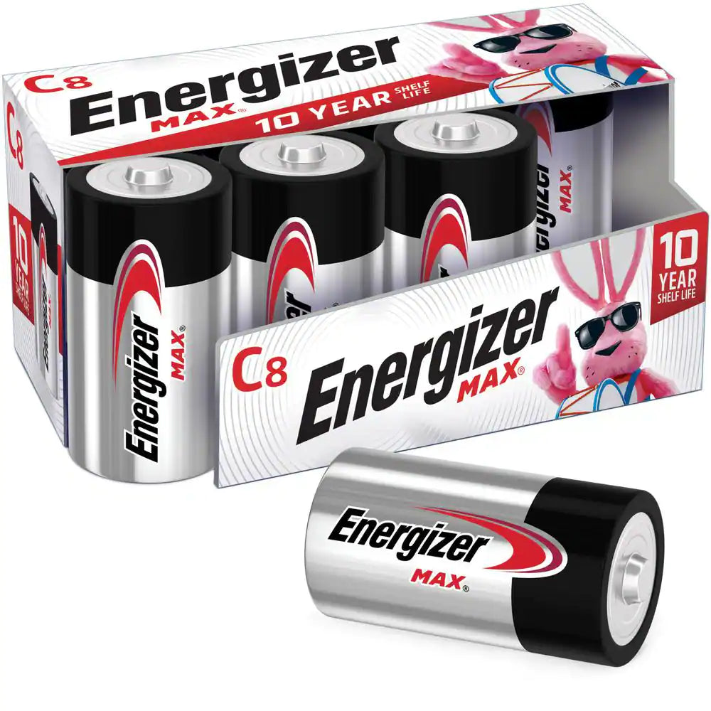 MAX C Batteries (8-Pack), C Cell Alkaline Batteries