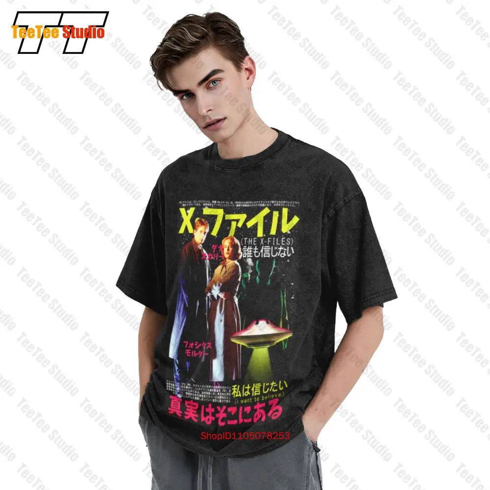 The X Files Japanese Poster Scully Mulder Fbi Special Agent Sculder Vintage Oversized T-Shirt 4O1P