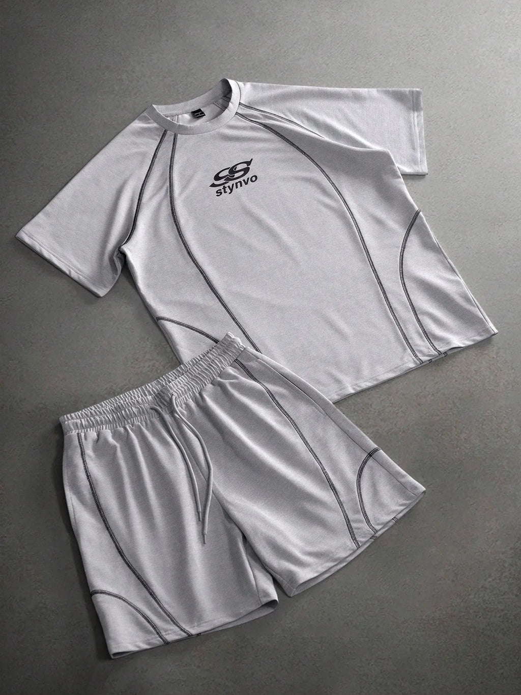2026 Summer New Men's Short-Sleeved Shorts Set with 3D Letter Print - Street Casual Fashion Comfortable Soft Breathable