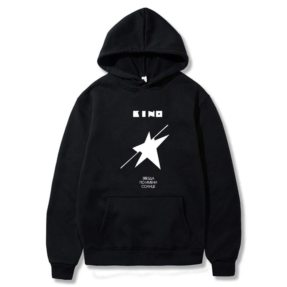 Legendary Russia Rock Band Viktor Tsoi Kino A Star Named Sun Album Graphic Hoodie Men Women Cotton Casual Oversized Sweatshirt
