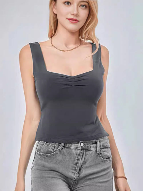 Backless Square Neck Crop Vest