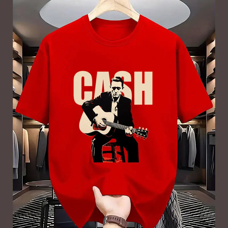 Vintage Johnny Cash Shirt Coutry Music Camisetas Cotton Crewneck Man Clothes Print Graphic T Shirts Camisa Classic Legend Tees
