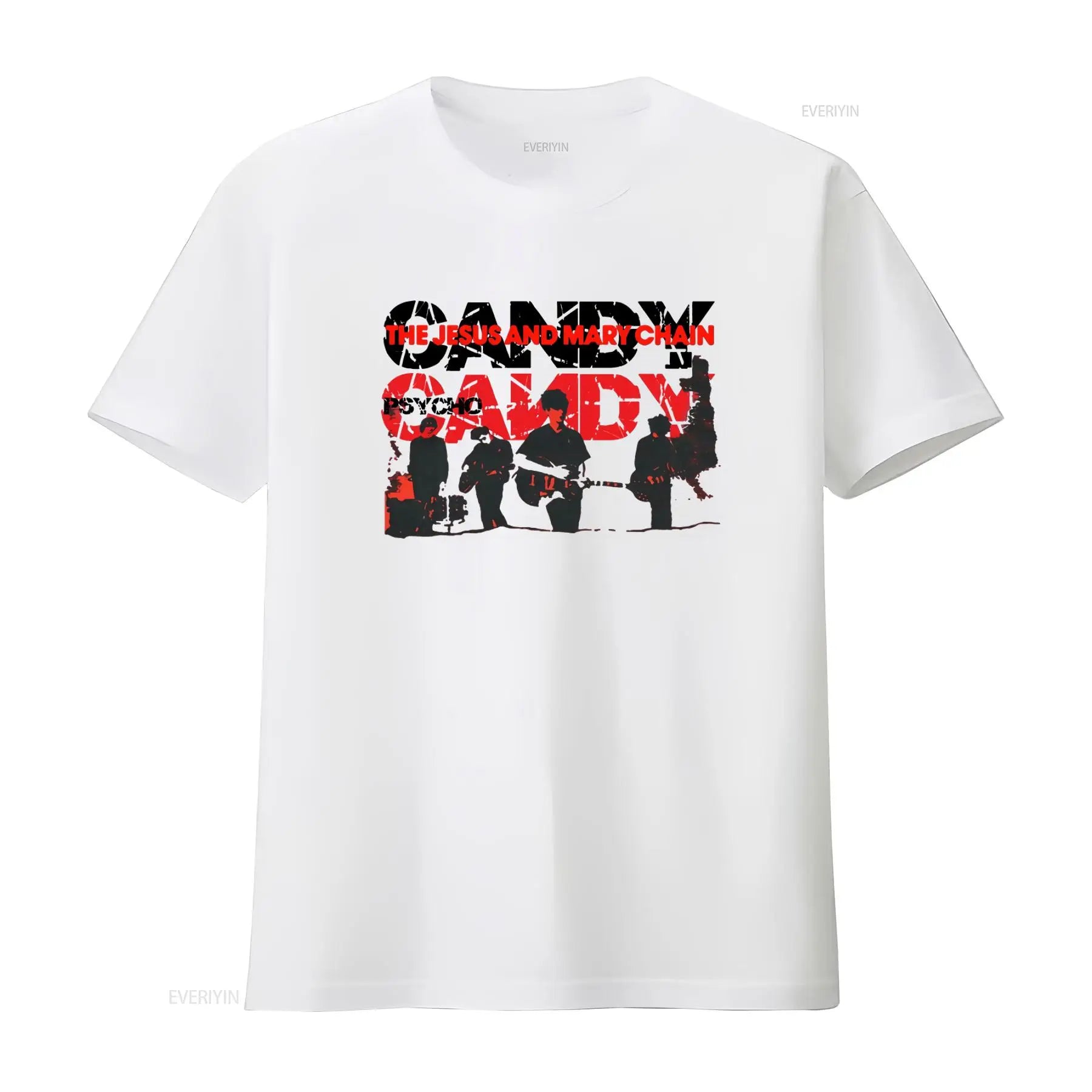 The Jesus And Mary Chain Psychocandy Band T shirt Rock Music TZE7 vintage Washed Slightly fashion homme Versatile graphic