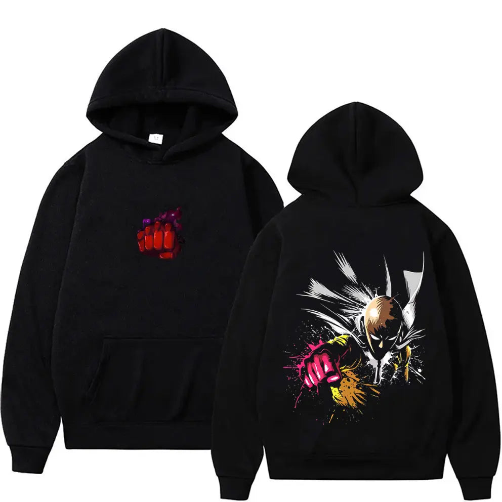 Anime One Punch Man Saitama Graphic Hoodie Men Women Casual Fleece Cotton Sweatshirt Male Cosplay Oversized Pullover Tracksuit