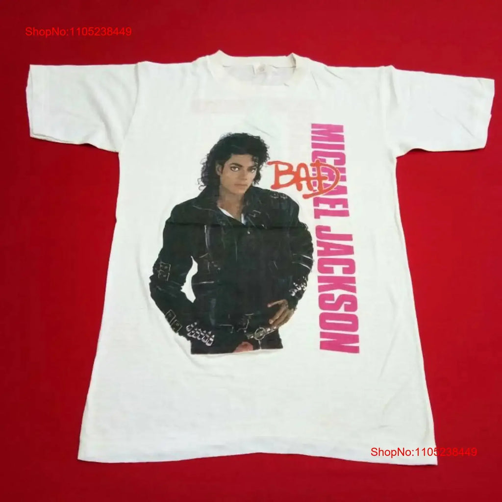 Vintage 80's MICHEAL JACKSON American Singer Songwriter King Of POP Music Concert Tour Medium White T Shirt Size M vintage