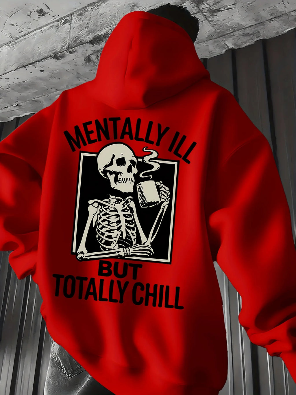 Men's Fashion Print Hoodie Sweatshirt Printed Pattern Kangaroo Pocket Printed Design Casual Hoodie Trendy Men's Hoodie