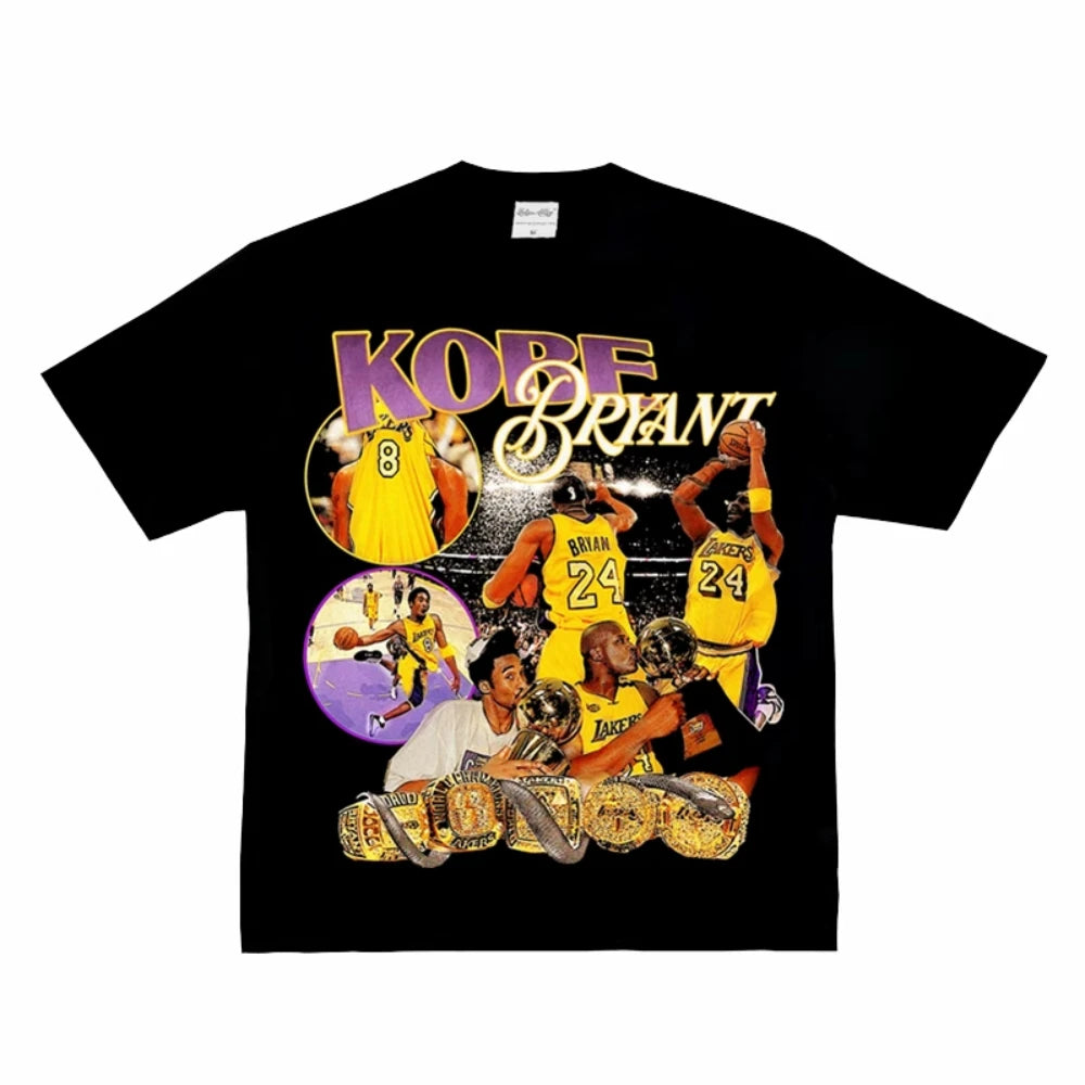 Klassieke basketbalster Kobe Bryant mannen vrouwen T-shirt print tshirt kleding streetwear tee katoen oversized Y2k hiphop zomer