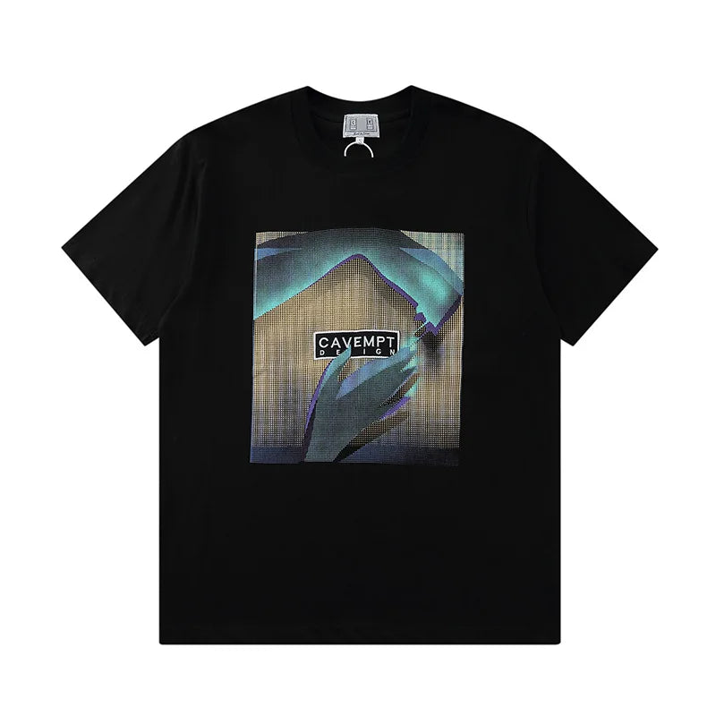 Japanese Trend Brand CAV EMPT T-shirts Simple Line Drawing Letter CE Pattern Print Loose Casual Cavempt  Short Sleeve
