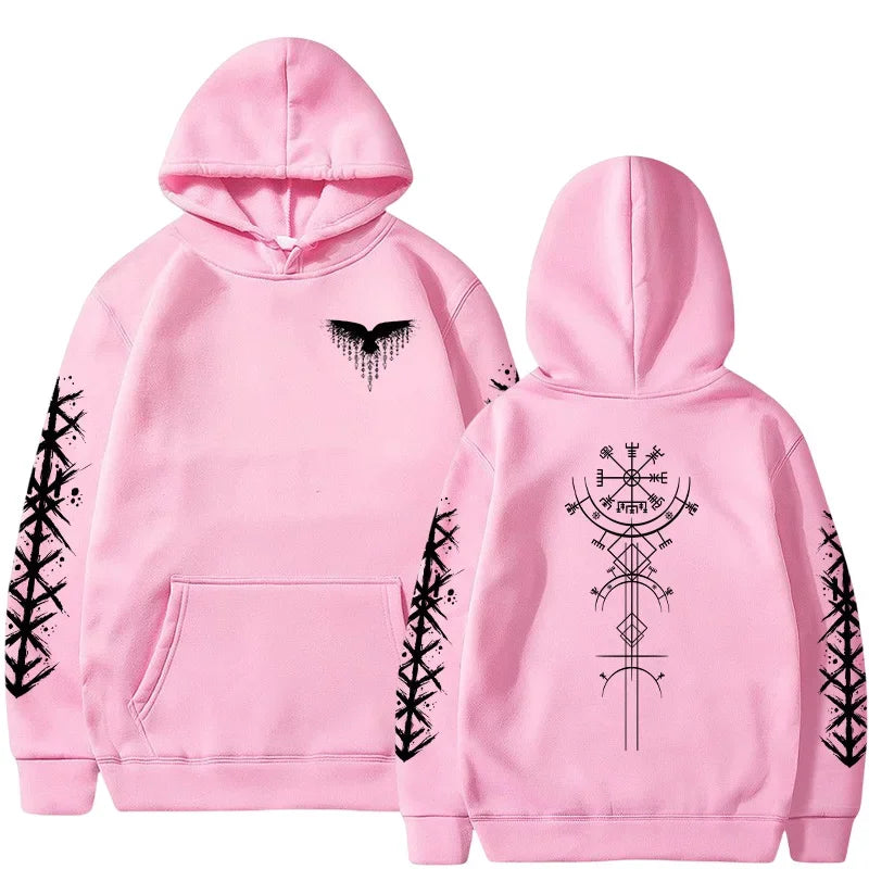 Autumn Winter Hot Sale Men's Hoodie High Grade Ancient Viking Rune Pattern Sweatshirt Male Home Outdoor Comfort Warm Casual Coat