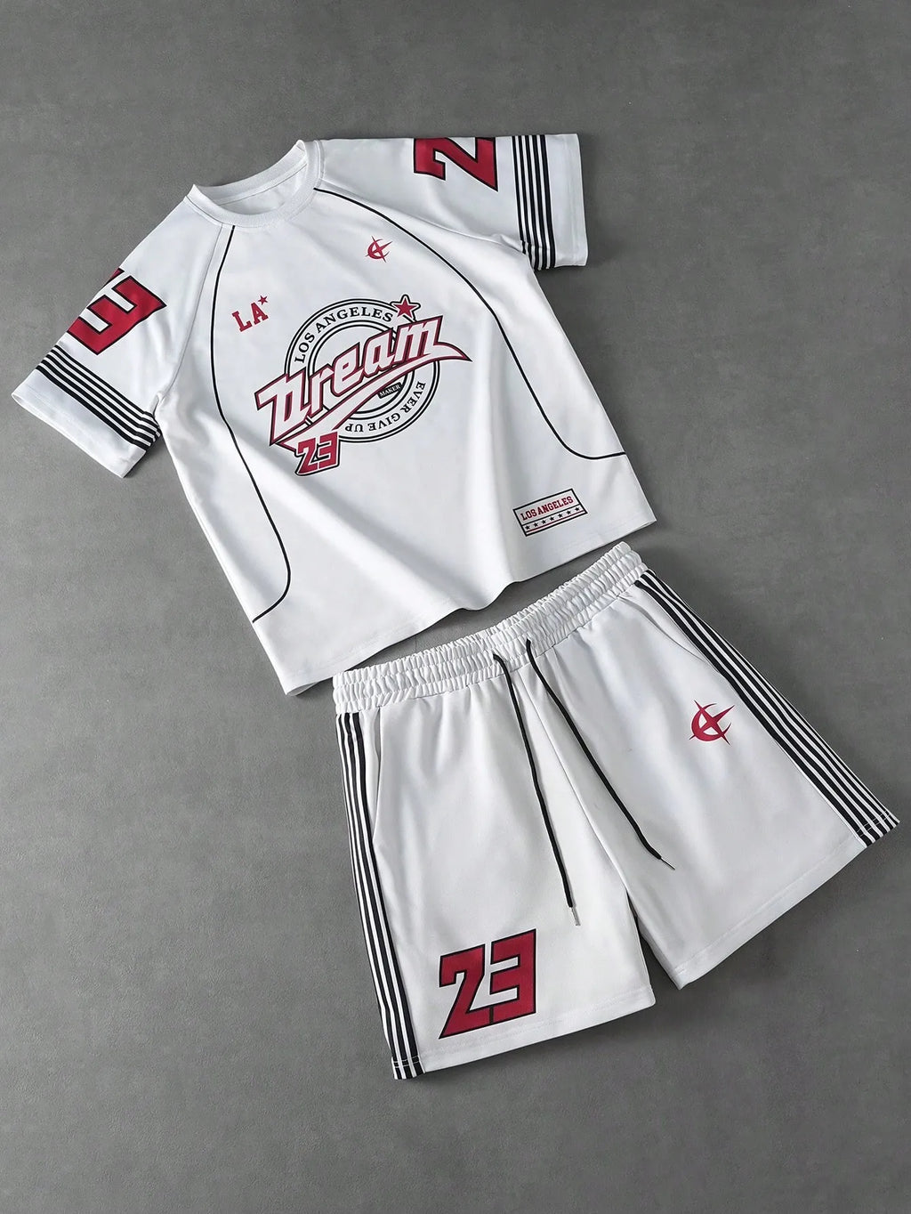 2026 Summer New Men's Short-Sleeved Shorts Set with 3D Letter Print - Street Casual Fashion Comfortable Soft Breathable