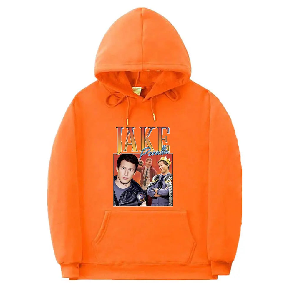 Jake Peralta Graphic Hoodie Men Women's Fashion Vintage Streetwear Unisex Comfortable Fleece Cotton Oversized Pullover Hoodies