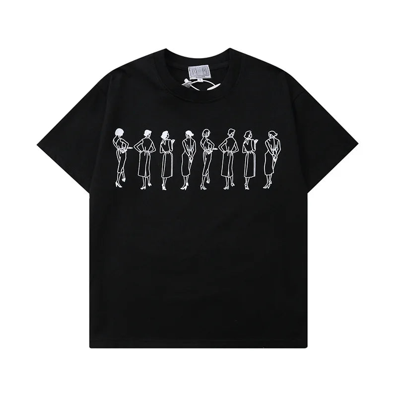 Japanese Trend Brand CAV EMPT T-shirts Simple Line Drawing Letter CE Pattern Print Loose Casual Cavempt  Short Sleeve