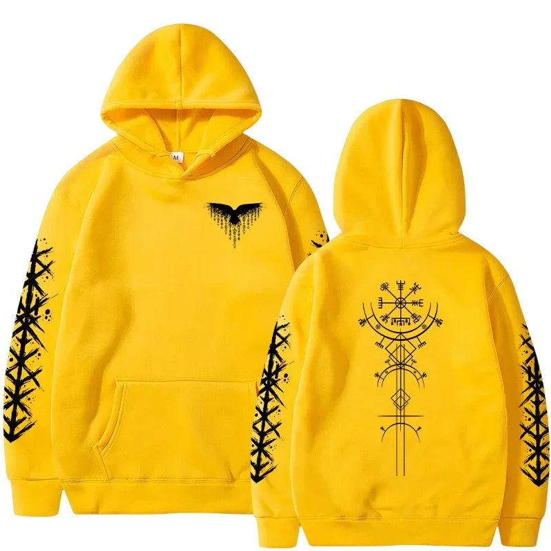 Autumn Winter Hot Sale Men's Hoodie High Grade Ancient Viking Rune Pattern Sweatshirt Male Home Outdoor Comfort Warm Casual Coat