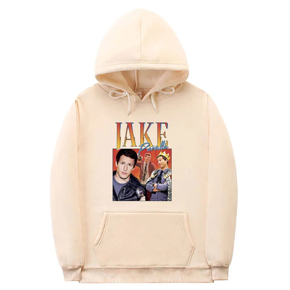 Jake Peralta Graphic Hoodie Men Women's Fashion Vintage Streetwear Unisex Comfortable Fleece Cotton Oversized Pullover Hoodies