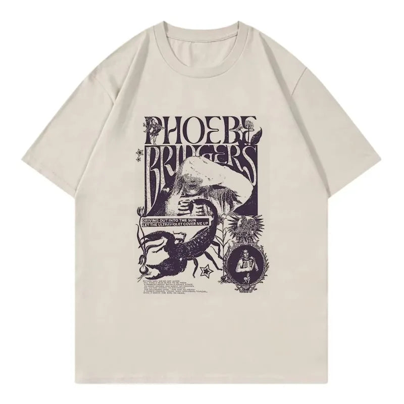 Phoebe Bridgers on Tour T Shirt Fashion Women Clothing Harajuku T-Shirt Unisex High Quality Casual Cotton Tees Shirts Graphic
