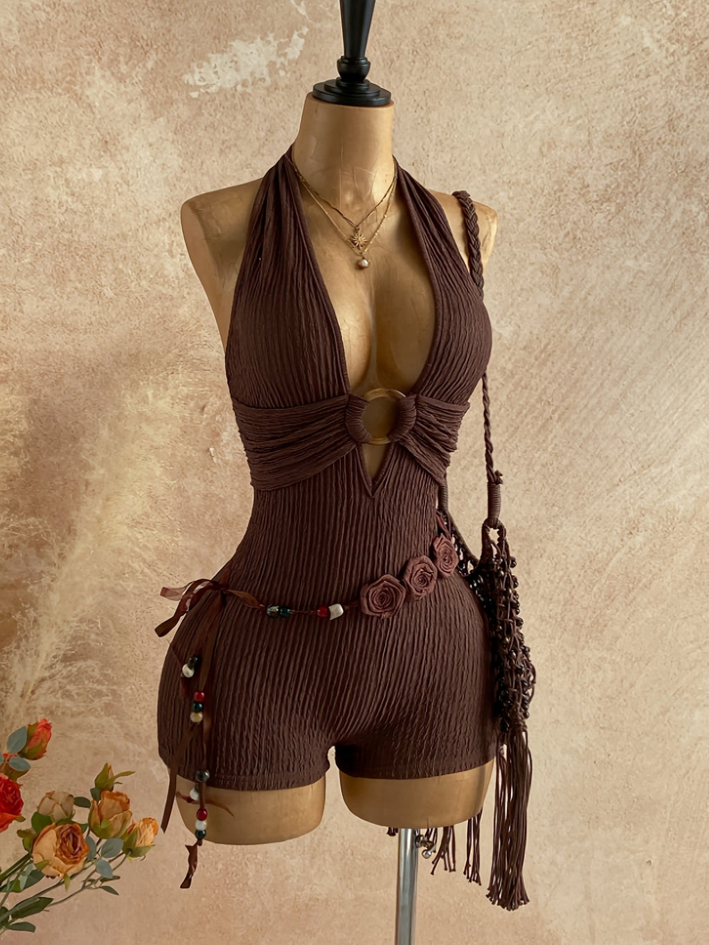 Womens Backless Knitted Bodycon Dress
