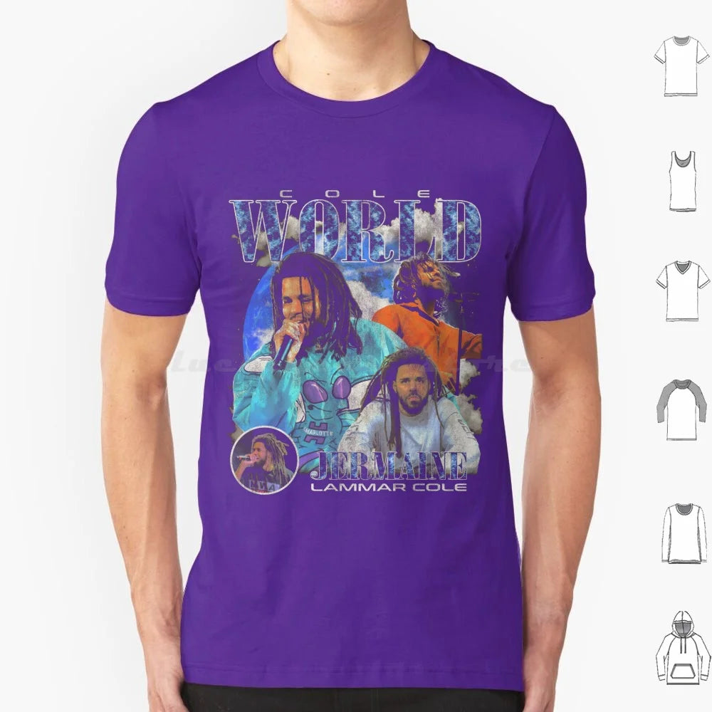 Jermaine Lamarr Cole Vintage Bootleg Graphic Fans Made T Shirt Big Size 100% Cotton J Cole Jermaine Lamarr Cole Hip Hop Rapper