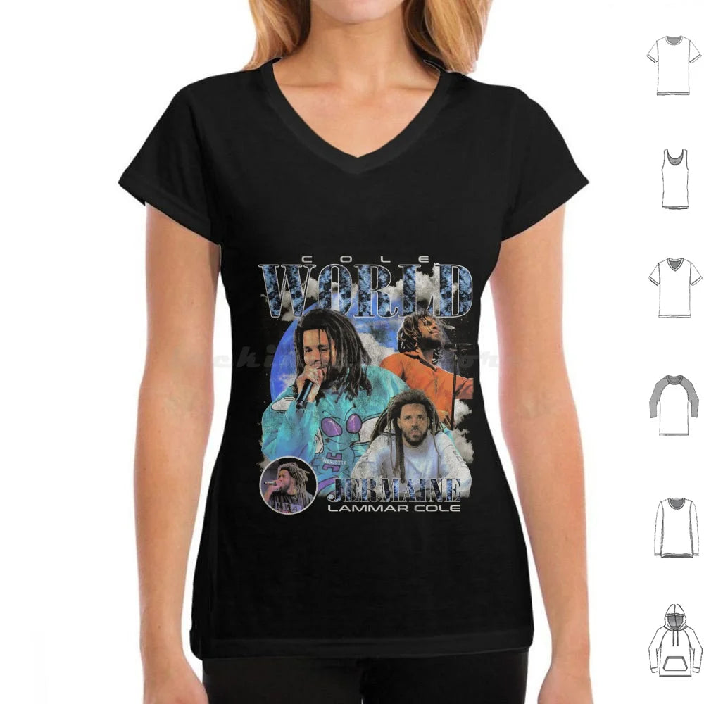 Jermaine Lamarr Cole Vintage Bootleg Graphic Fans Made T Shirt Big Size 100% Cotton J Cole Jermaine Lamarr Cole Hip Hop Rapper