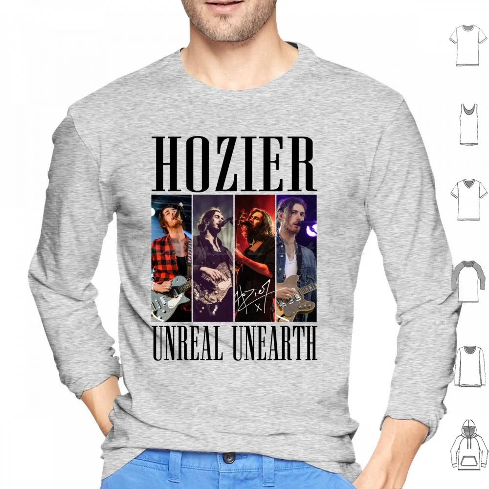 Hozier Unreal Unearth Signature Hoodies Long Sleeve Hozier Music Unreal Unearth Baby Cherry Wine Take Me To Church