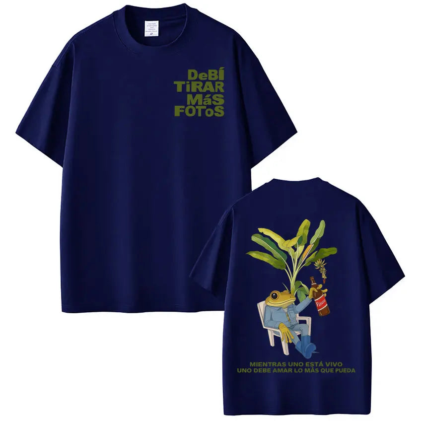 Rapper Bad Bunny T-shirt Debi Tirar Mas Fotos DTMF World Tour T Shirts Men's Women Fashion Vintage Hip Hop Streetwear T-shirts
