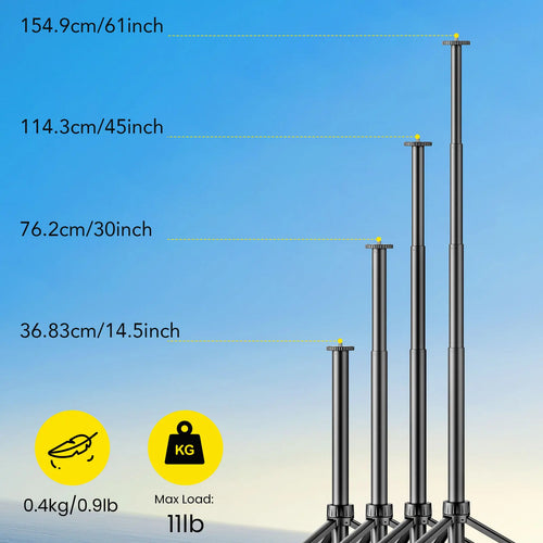 AOCHUAN 61 inch Aluminum Alloy Tripod 4/1 Threaded Interface Suitable For Any Device