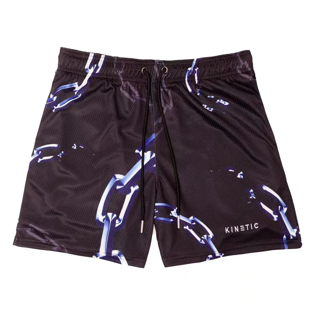 2025 Breathable Men Shorts GYM Basketball Running Quick-Drying Shorts Baggy Flame Print Fashion Shorts Summer Shorts