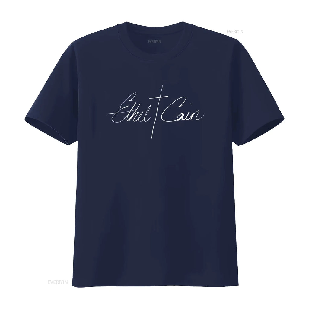 Ethel Cain Logo Preachers Daughter Heavyweight Black  T Shirt vintage Washed Slightly graphic Breathable Comfortable