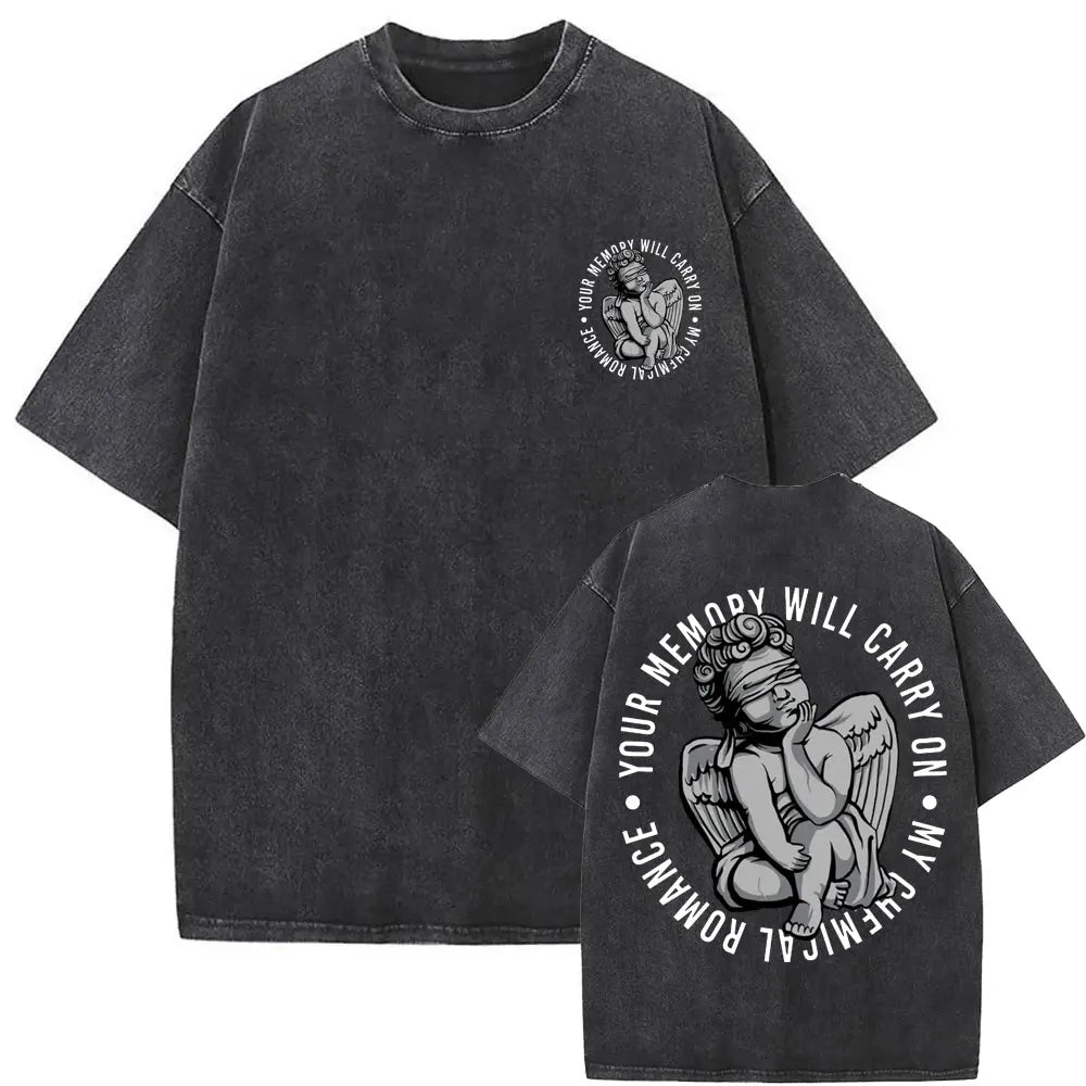 Washed Vintage Rock Band My Chemical Romance The Black Parade Tour 2025 T-shirt Men Women Fashion Punk Emo Oversized T Shirts