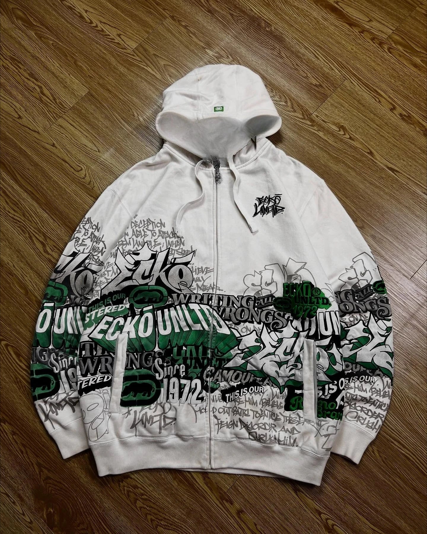 Explosions Hooded sweater Men American Retro Hip-Hop Street Graffiti Unisex Zipper Hoodie Fashion Printed Pattern Sweatshirt