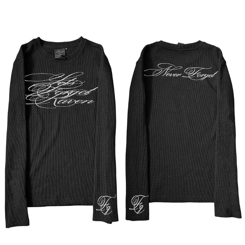 Long sleeved men's and women's knitted round neck T-shirt, loose and versatile, suitable for street trendsetters