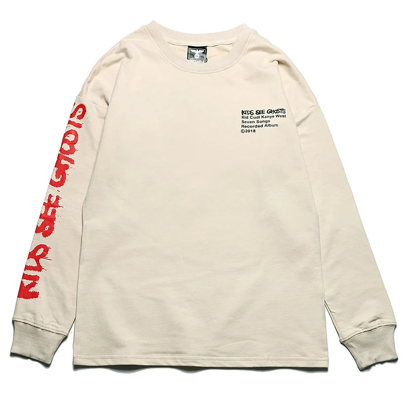 2022 Kids See Ghost Kanye West  Men Women lucky me l see ghost Pullover Feel  loose Sweatshirts WY612