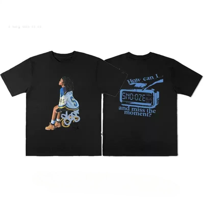 American-style SZA Printed T-shirt for Concert, Pure Cotton Album Cover Loose Fit Suitable for Both Men Women Summer Attire.