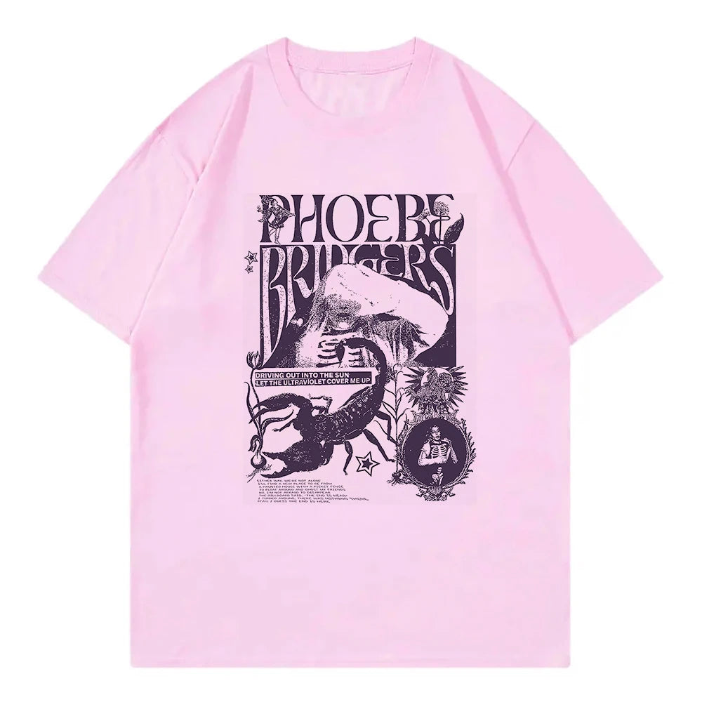 Phoebe Bridgers on Tour T Shirt Fashion Women Clothing Harajuku T-Shirt Unisex High Quality Casual Cotton Tees Shirts Graphic