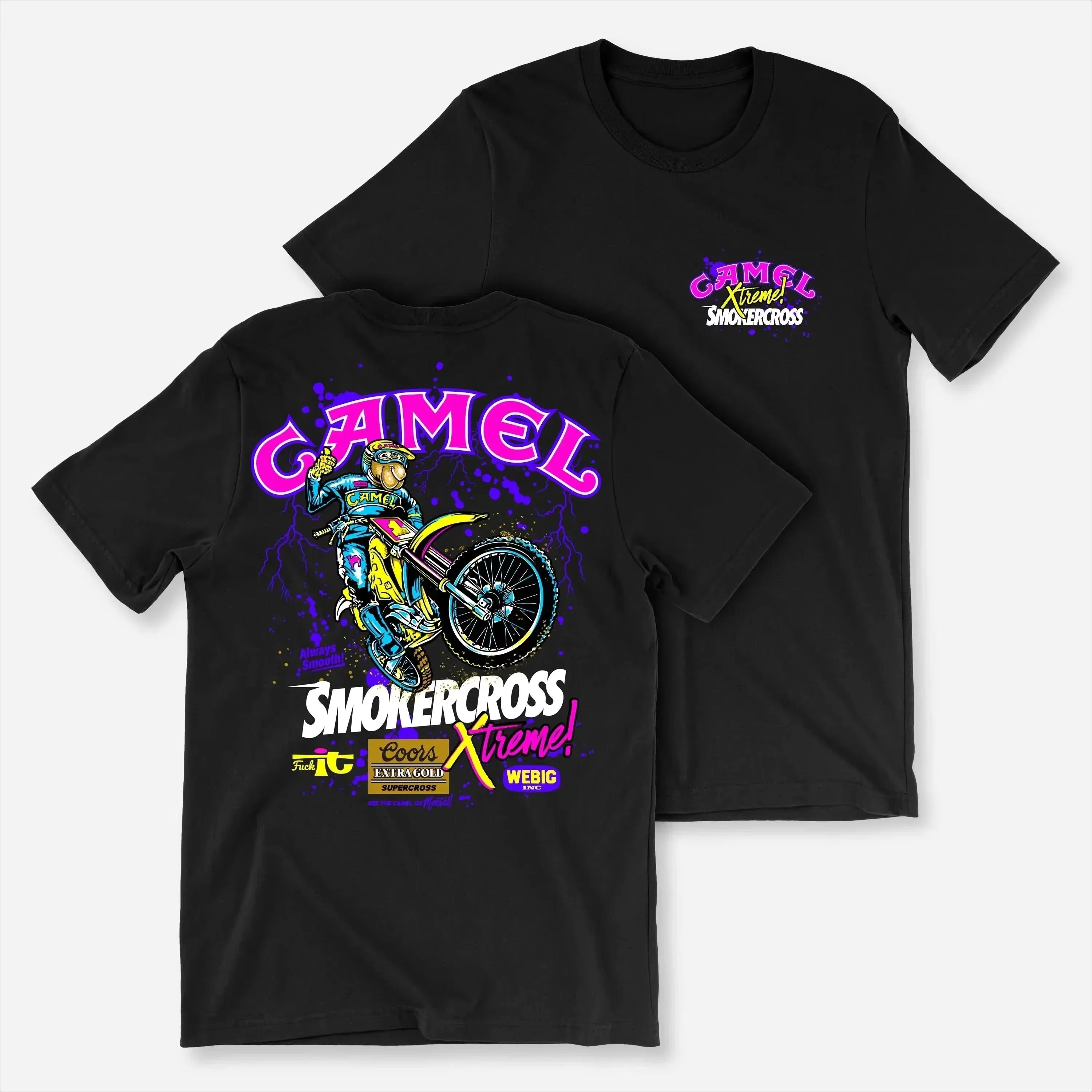 2026 Summer New Men's Women's Luxury Fashion Retro Car Camel Cigarette T-shirt Retro Cotton Top T-shirt Casual Street Wear Y2K