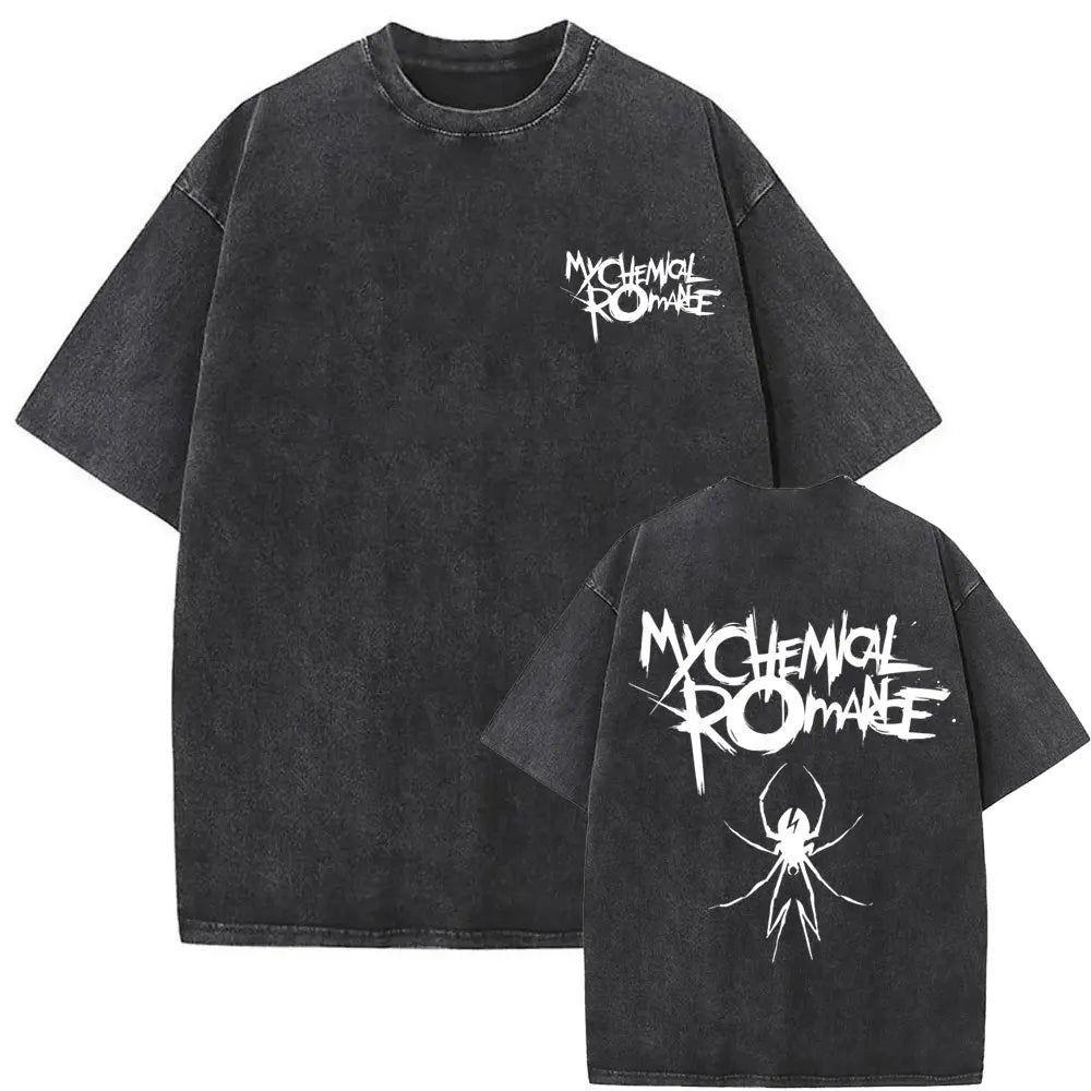 Washed Vintage Rock Band My Chemical Romance The Black Parade Tour 2025 T-shirt Men Women Fashion Punk Emo Oversized T Shirts