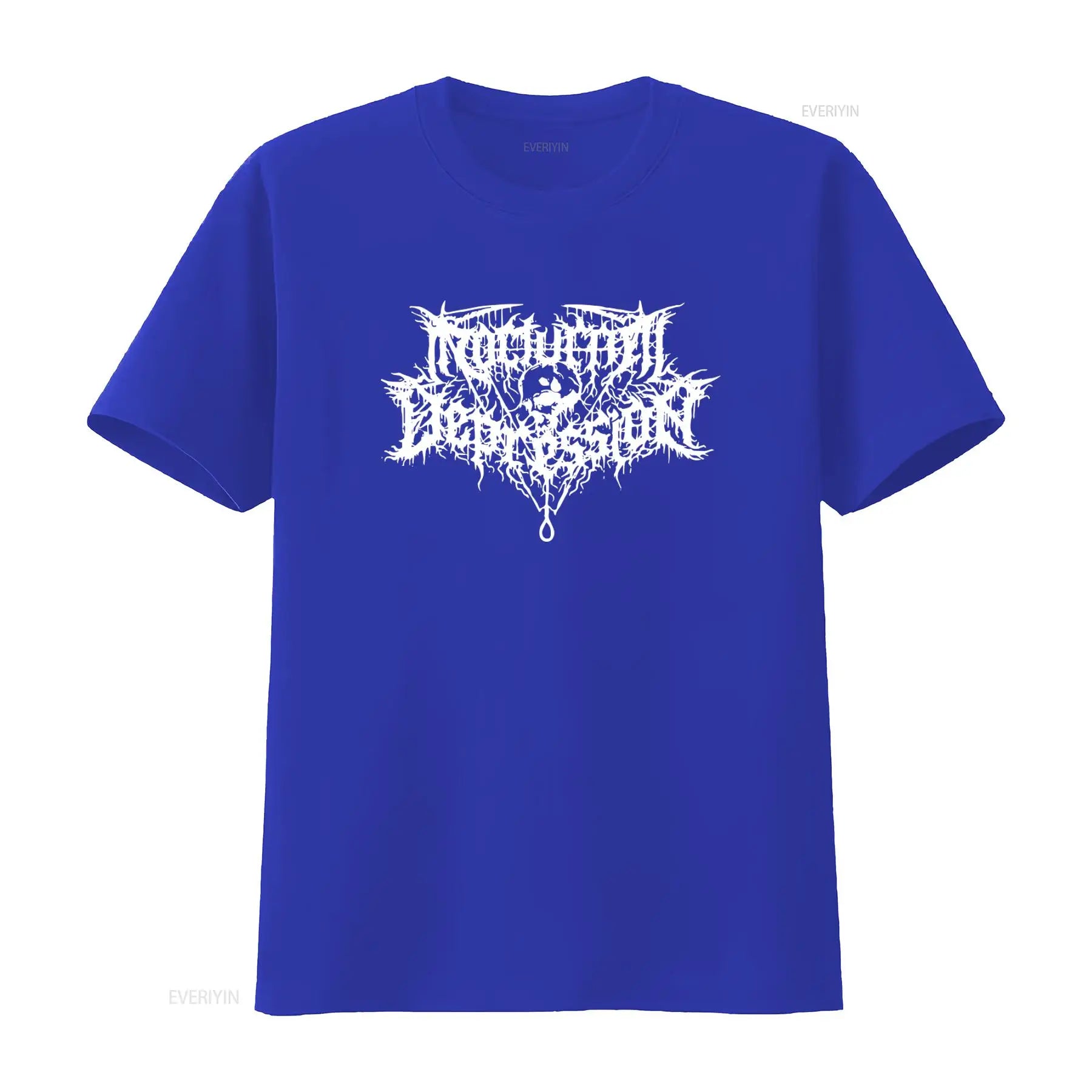 Nocturnal Depression Black Metal Band Logo Print T Shirt for Men Gothic Style  vintage Washed graphic Stretched homme