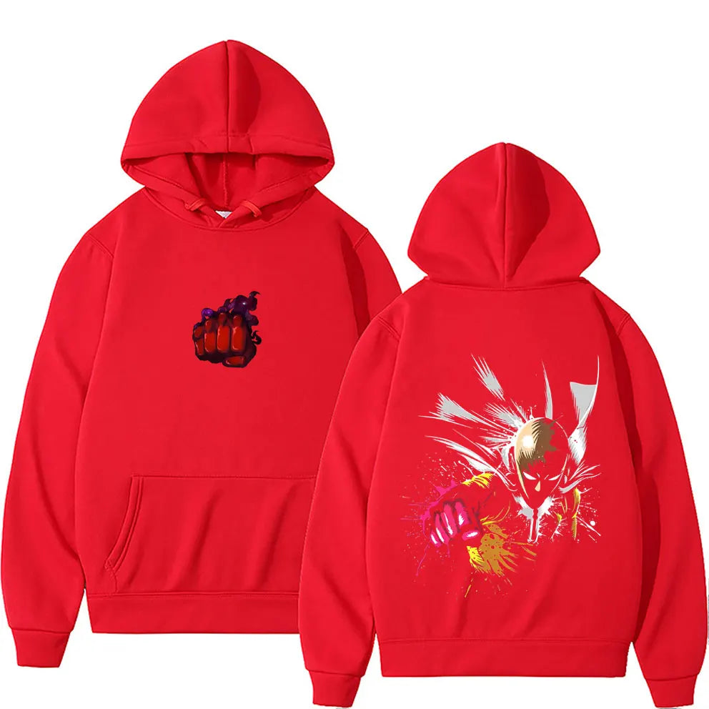 Anime One Punch Man Saitama Graphic Hoodie Men Women Casual Fleece Cotton Sweatshirt Male Cosplay Oversized Pullover Tracksuit