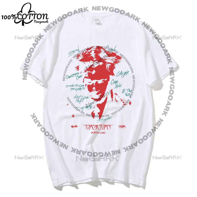 Jackson Wang Magic Man World Tour T Shirt Team Wang Summer Short Sleeve Tee Tops Kpop Harajuku Fashion Gothic Men Women T-shirt