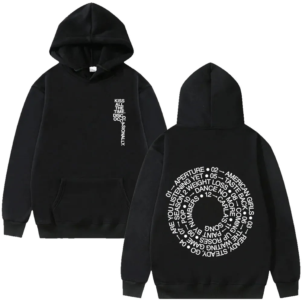 TRACKLIST HOODIE HarryStyles KISS ALL THE TIME. DISCO, OCCASIONALLY. Pullover Album Design Graphic Y2K Sweatshirts Women Clothes