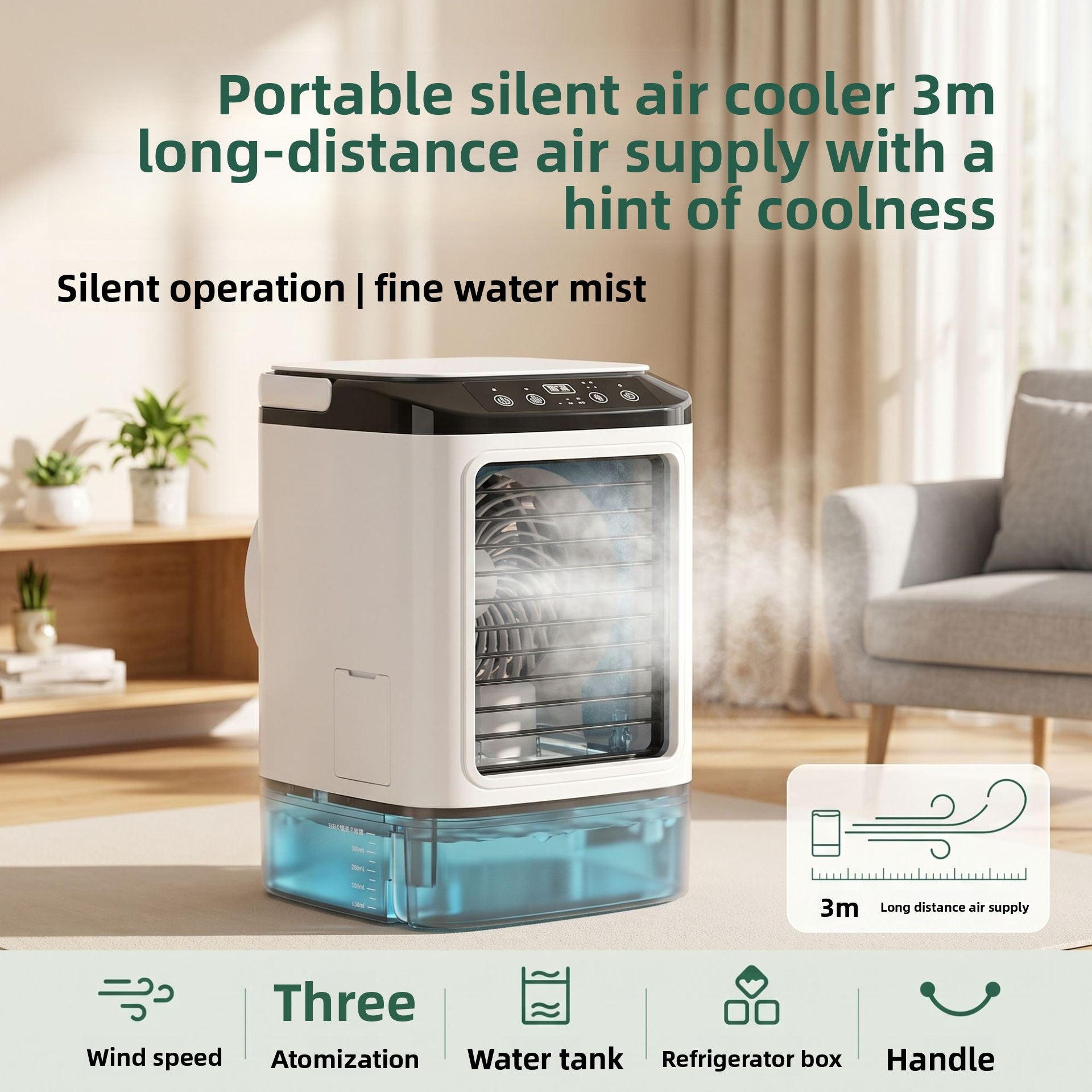Portable USB Air Cooling Fan with Humidifying Function