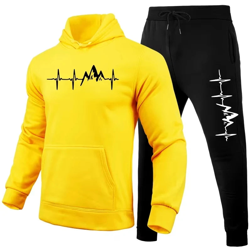 Running Mens Tracksuit Casual Printed Sweatshirt Sportswear Fitness Sports Jogging Mens Clothing Single Piece Hoodies Pants 2026