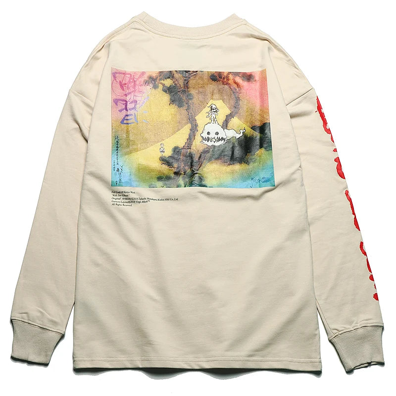 2022 Kids See Ghost Kanye West  Men Women lucky me l see ghost Pullover Feel  loose Sweatshirts WY612