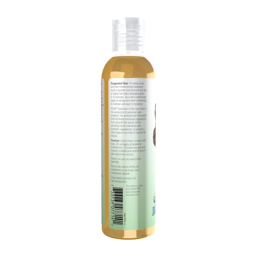 NOW Solutions, Organic Jojoba, Moisturizing Multi-Purpose Oil for Face, Hair and Body, 8-Ounce