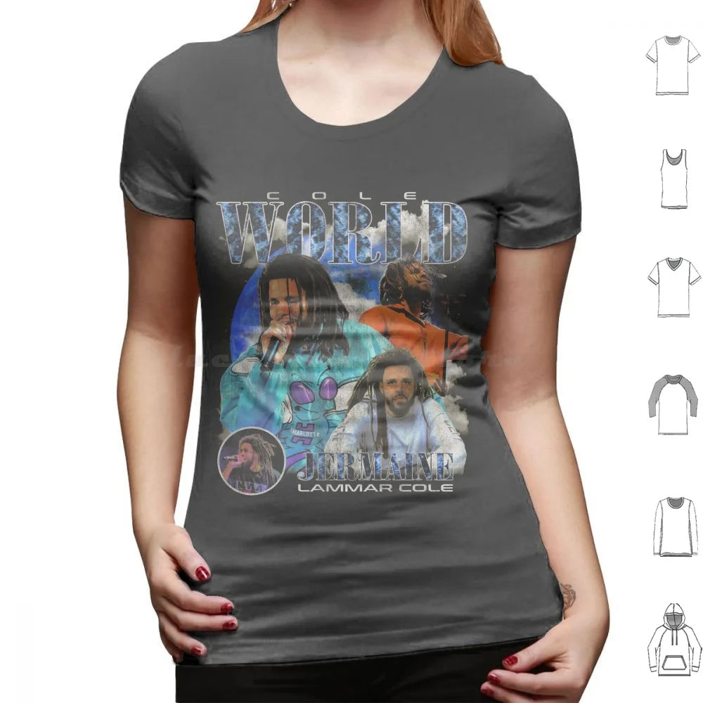 Jermaine Lamarr Cole Vintage Bootleg Graphic Fans Made T Shirt Big Size 100% Cotton J Cole Jermaine Lamarr Cole Hip Hop Rapper